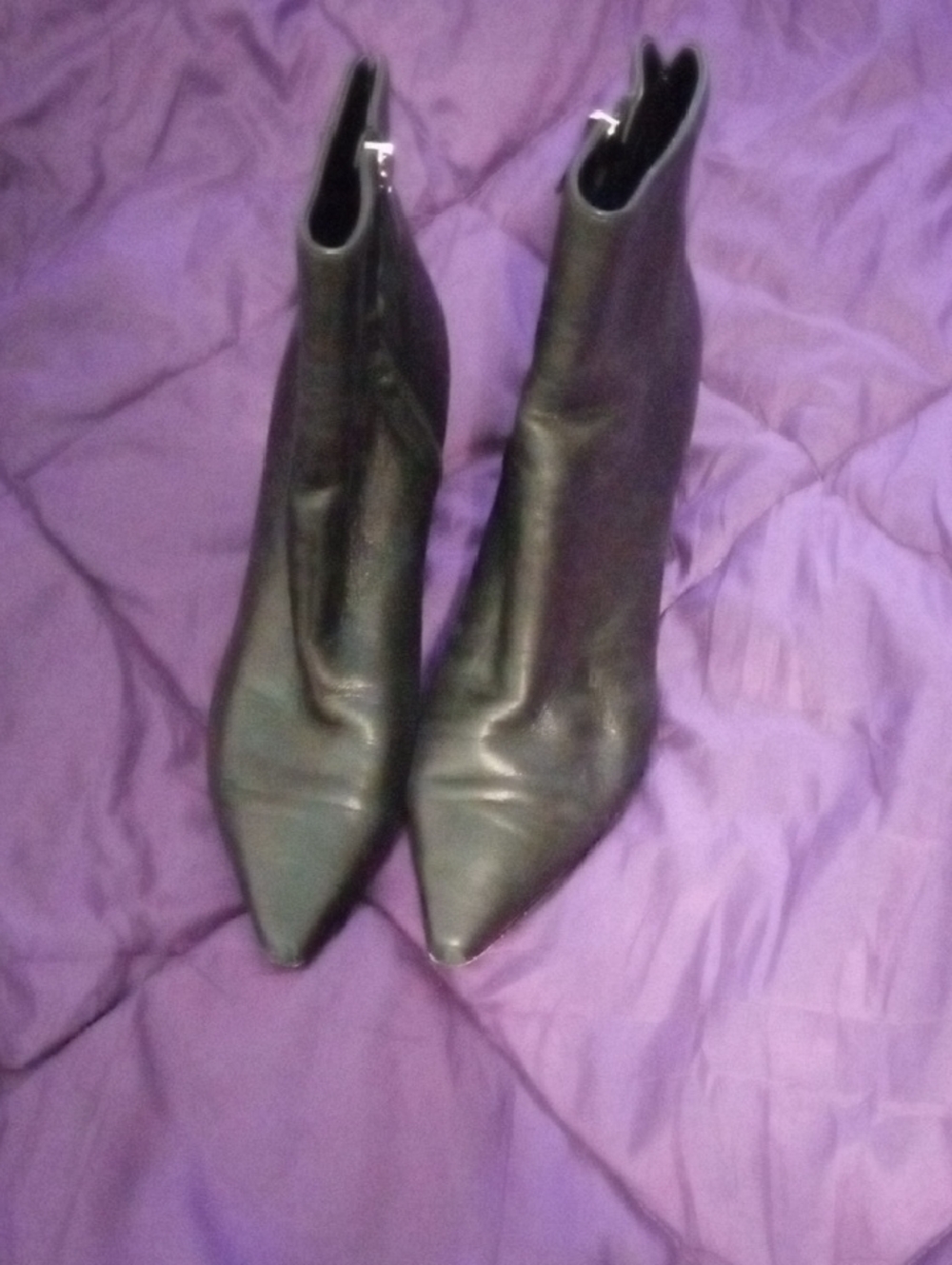 Marc Fisher Black Pointed Toe Ankle Booties